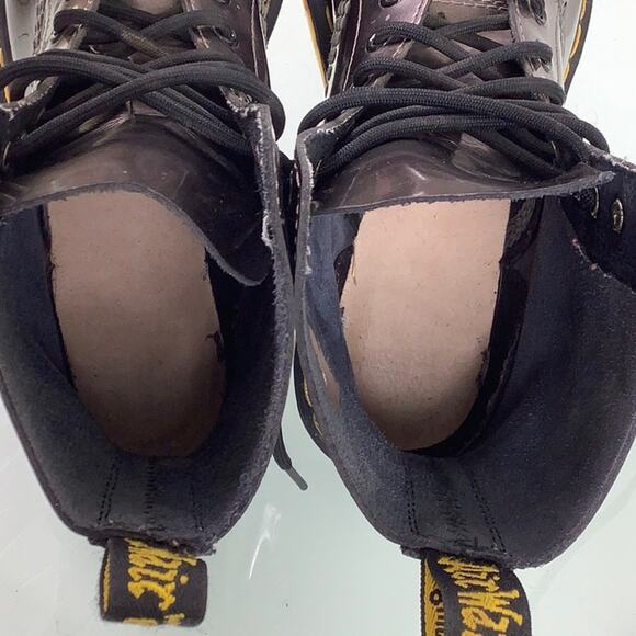 Dr. Martens Pascal 8 eyelet lace up patent platinum boots women size 7 - Picture 10 of 16